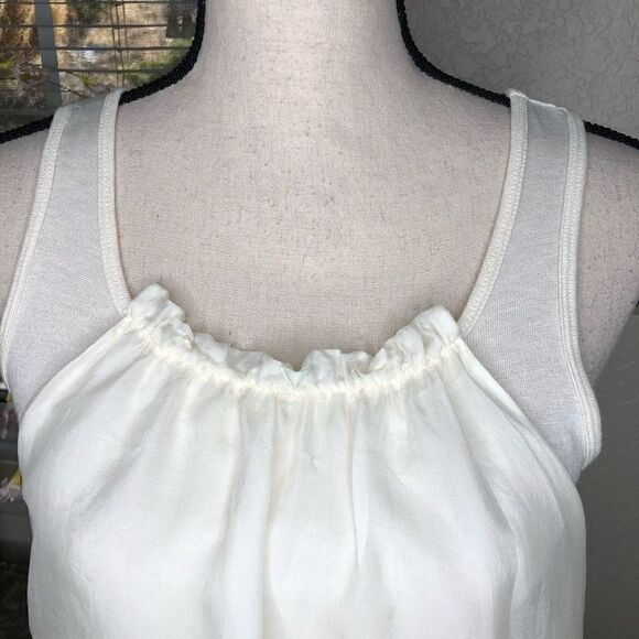 Club Monaco Cream Silk Chiffon Overlay Top - Picture 2 of 14